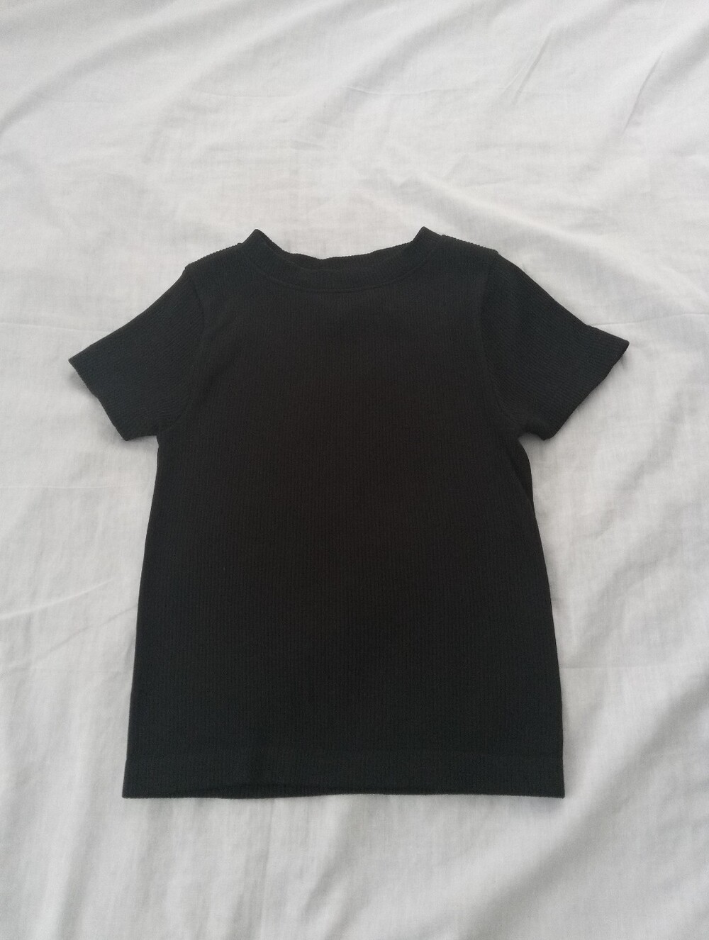 Old Navy Black Ribbed Seamless Short Sleeve Tee for Women M